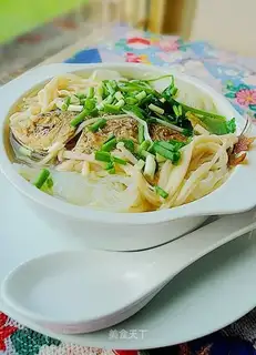Delicious mushroom fish soup
