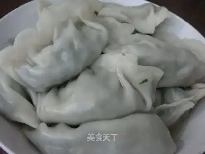 Leek and egg dumplings