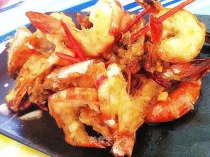 stir-fry shrimp with open back
