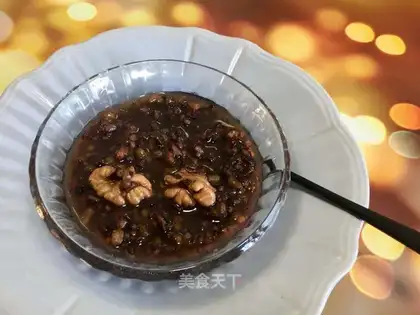 Black rice and green beans