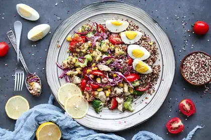 Quinoa butter and fruit salad