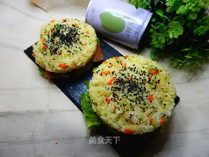 Rice bacon burger
