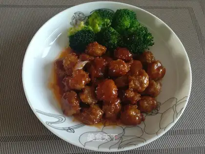 The eggplant juice and meatballs