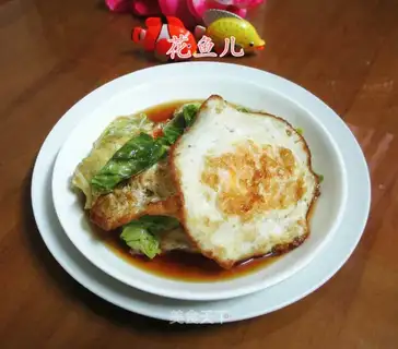 Duck eggs, cabbage