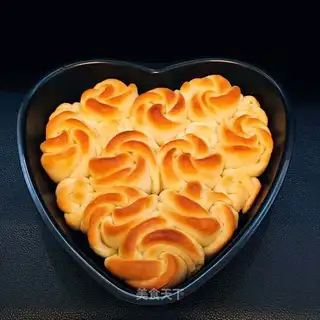 Heart-shaped rose bread