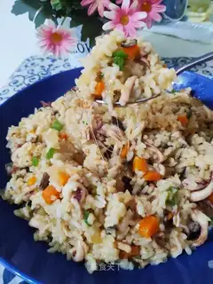 Cheese squid fried rice