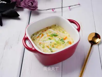 Vegetable silver fish steamed eggs