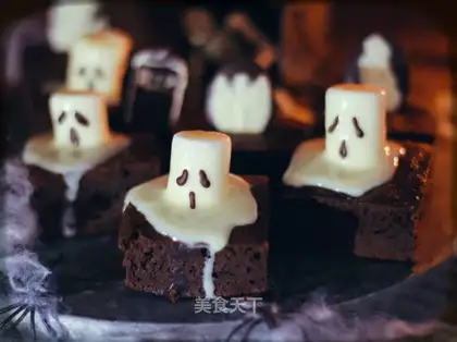 Halloween cemetery, chocolate brownie