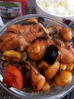 Red-burned chestnut chicken