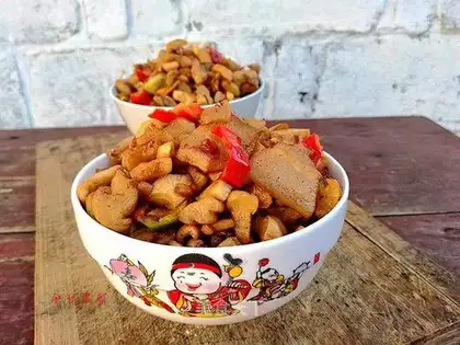 radish and fried meat