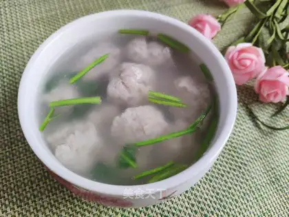 Homemade fishball soup