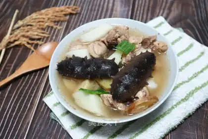 A chicken stew of cucumber