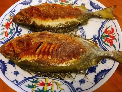 Fried mud fish