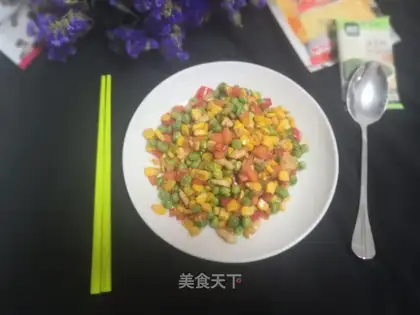 Peaches fried corn