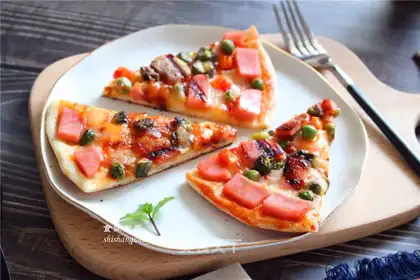 Ham sausage cheese and pizza