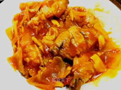 Chicken wings with eggplant juice