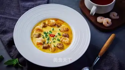Foie liver shrimp steaming eggs