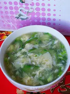 Luffa egg flower soup