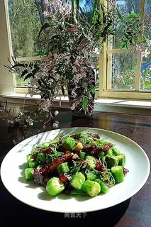 stir-fried okra with bacon