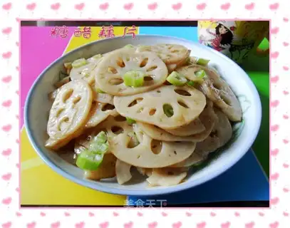 Sweet and sour lotus root slices
