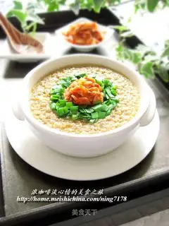 Steamed egg with Korean kimchi