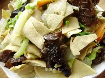Braised dried tofu with cabbage