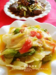 stir-fried lettuce with tomatoes