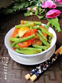Roasted beans with tomatoes