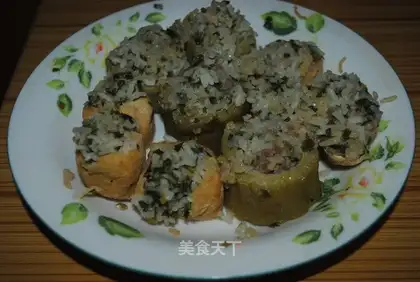Stuffed bitter gourd tofu