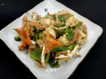 Pepper cucumber. Crabs