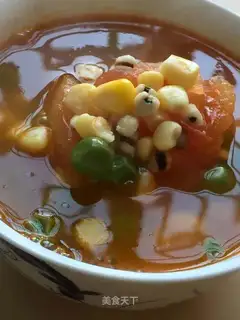 Colored vegetable soup
