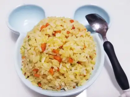 Onions, carrots, fried rice