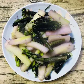 Garlic fried purple