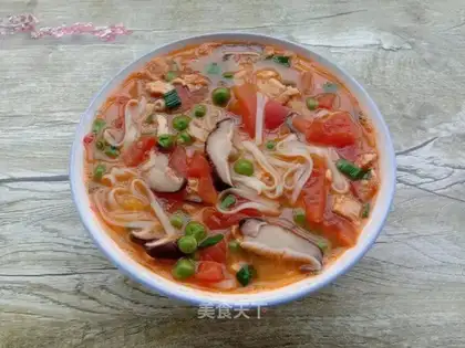 Tomato mushroom egg noodles