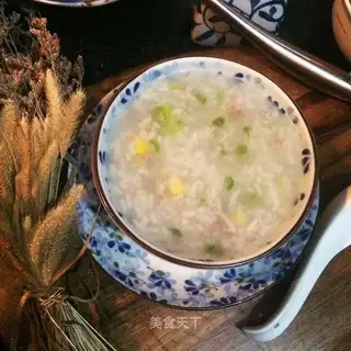 Beef corn pea porridge