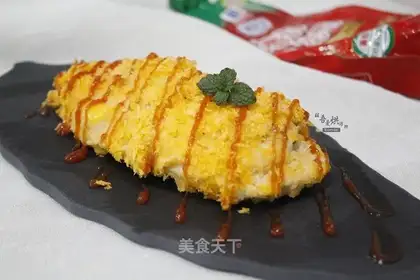 Chicken steak with cheese sauce