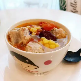 Tomato corn chop soup
