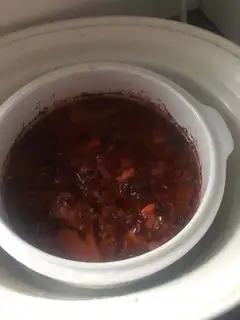 Red chicken soup
