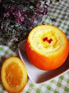 Orange steamed eggs