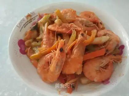 Sour sweet pink shrimp