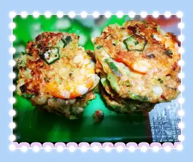 Shrimp tofu vegetable pancakes