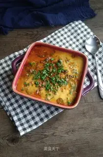 Steamed eggs with meatloaf