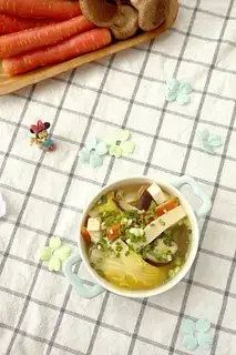 Triple cabbage tofu soup