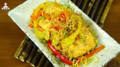 Smoked salmon and vegetables