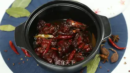 Red burning pig hoof