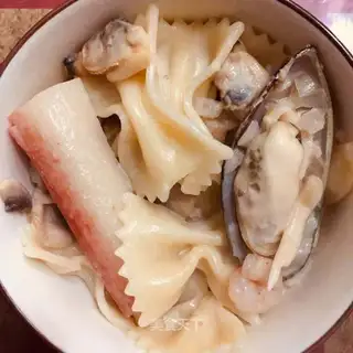 White cream, seafood
