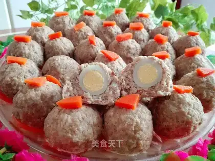 The quail eggline meatballs