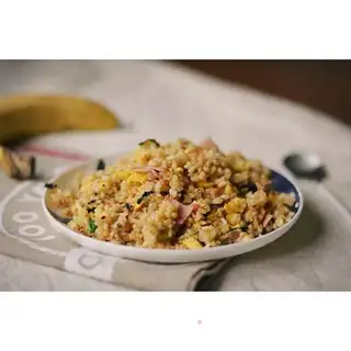 Blue rice tuna fried rice