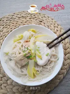 Pickles and chicken noodles
