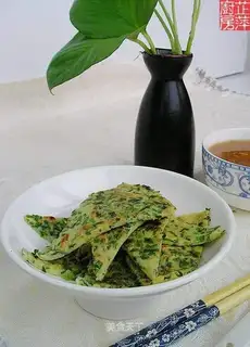 Leek egg pancakes